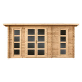 Abri en bois cloisonné 15m² MODERNE traité marron 28mm Gardy Shelter Ma boutique